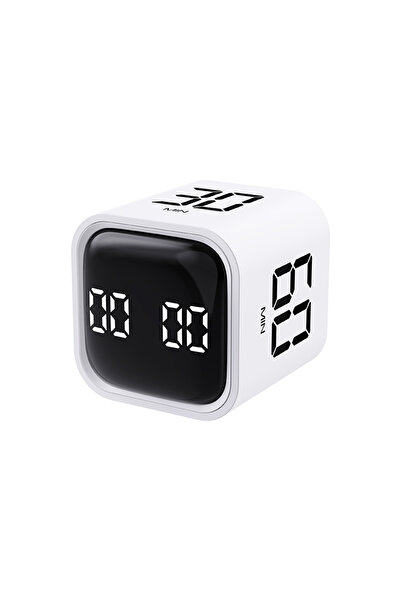 Choice50 WHITE Gravity Flip Timer Silent Vibration Sound Alarm 5-60 Minutes and Custom Countdown Perfect For