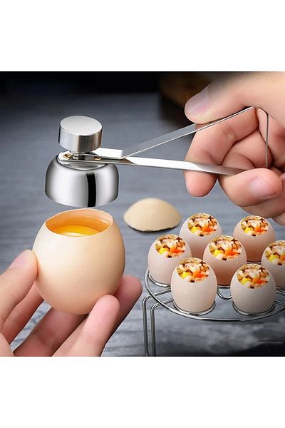Choice 1Pcs Stainless Steel Egg Topper Cutter Metal Egg Scissors Boiled Raw Opener Creative Kitchen Tool Ga
