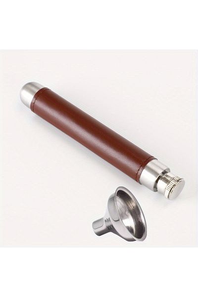 Choice Brown 1Pc Portable Mini Hip Flask 1.5oz Whisky Vodka + Funnel Stainless Steel Hip Personalized Pen H