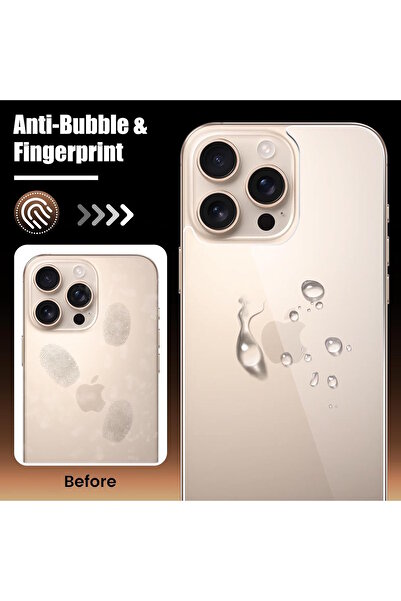 m.tk moveteck iPhone 16 Pro Şeffaf Kaplama Arka ve Yan Çerceve Full Body Esnek Kasa Koruyucu hydrojel Çizilmez