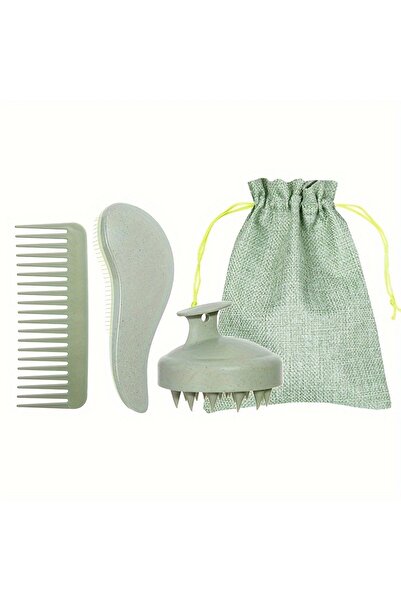 Choice مجموعة فرشاة شعر صديقة للبيئة من جرين سيت، شعيرات ناعمة وفرشاة تدليك ف...