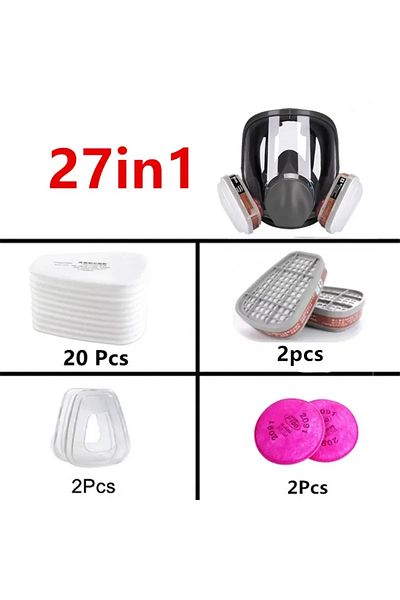 Choice 27 In 1 Set Anti-fog 6800 Gas Mask Industrial Painting Spraying Respirator Safety Work Filter Dust P