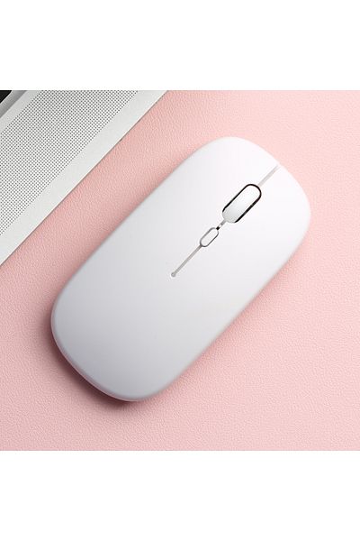 MissionFit Matte-white Wireless Bluetooth-compatible Mouse Portable Ergonomic Computer Mice For Laptop Ipad Tab