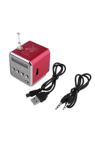 Choice Red Rechargeable Portable radio FM portable mini radio Mini High Bluetooth Portable Voice Suitable f
