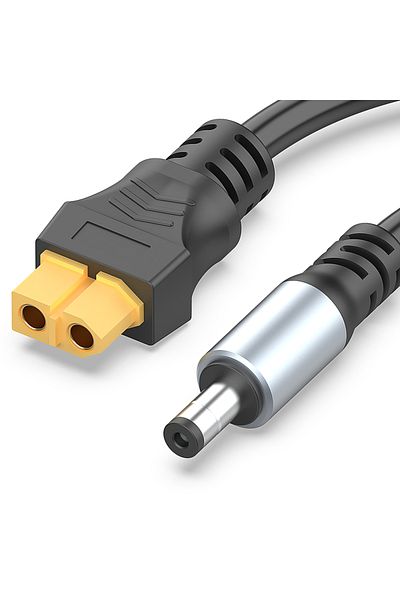 Choice كابل طاقة محول من أنثى Xt-60 إلى تيار مستمر 16AWG بطول 0.5 متر، من أنثى Xt60 إلى ذكر DC5521 لمحطة الطاقة الشمسية