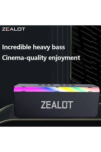 Choice مكبر صوت Zealot S72 HEI ZEALOT S72 مكبر صوت لاسلكي بقوة 20 وات، اقتران مزدوج، إضاءة RGB، بطارية 3000 مللي أمبير في الساعة، C
