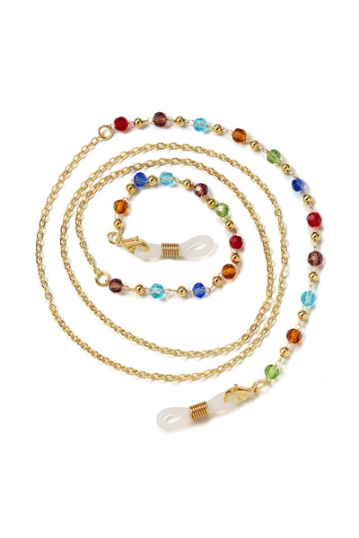 Choice1 سلاسل نظارات شمسية خضراء للنساء مصنوعة من الأكريليك واللؤلؤ والكريستا...