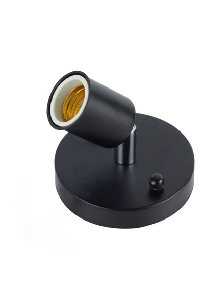 Choice1 حامل مصباح حائطي E27 أسود أبيض قابل للتعديل بزاوية 180 درجة بتصميم عص...