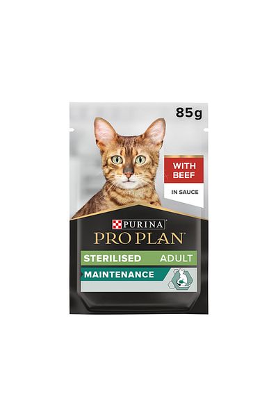 Pro Plan Purina Pro Plan Nutrisavour Beef in Gravy Sauce Wet Sterilized Cat Food - 85 g Pack of 12