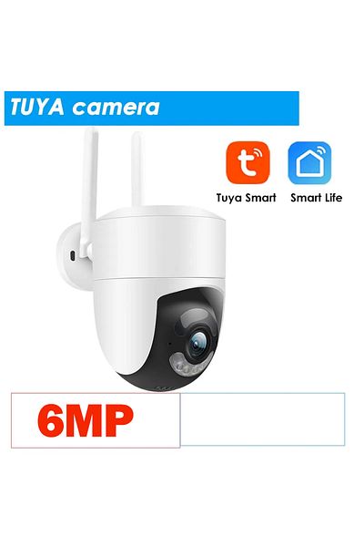 Choice Eu plug 6MP Tuya Camera 6MP Tuya WiFi Camera Outdoor 2.4G/5G Wifi Surveillance Camera Security Prote