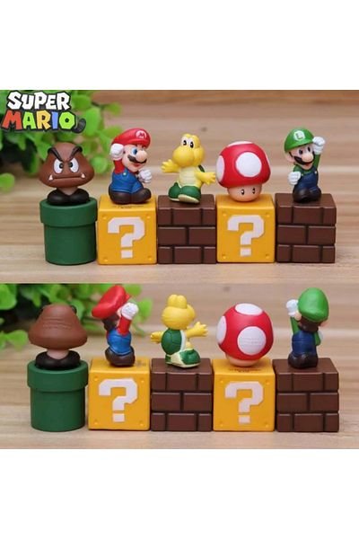 Choice 5pcs Super Mario Action Figures 5pcs/set Luigi Yoshi Model Doll Anime Collection Ornaments Cake Deco