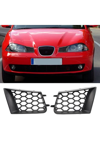 Choice Black 2pcs Car Front Bumper Upper Grille Matte Black Replacement For Seat Ibiza Type 6L 2002-2009 Co