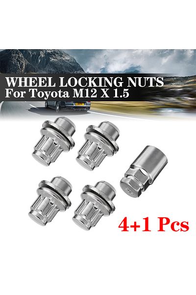 Choice 5Pcs Wheel Lug Bolt Stud Nut Car Locking Wheel Bolt Nuts M12 x 1.5 For Toyota Aluminum Alloy Whee...