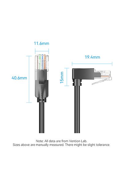 Choice Bundle1 1.5m Upward Righ Vention Ethernet Cable Cat6 UTP 90 Degree Downard Right Angle Patch Cord fo