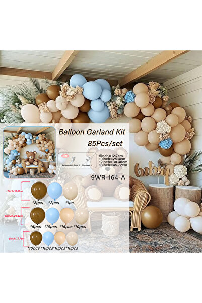 Choice أخرى 9WR-164-A 85 قطعة من بالونات جارلاند باللون الأزرق والبني العاري،...
