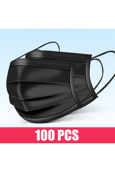 Choice 100PCS-Black 10/50/100/200PCS Disposable Mask Earloop Pink Bule Black White Mouth Masks 3 Layers Mel