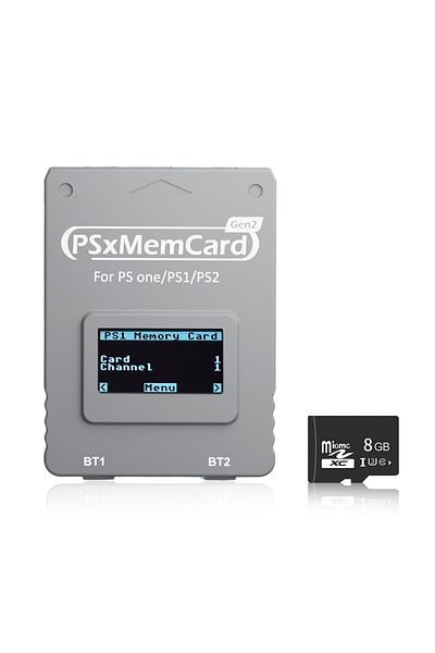 Choice Grey Bitfunx PSxMemCard Gen2 Store Game Saves for PS1 and PS2 Games for PlayStation1 PS one Playstat