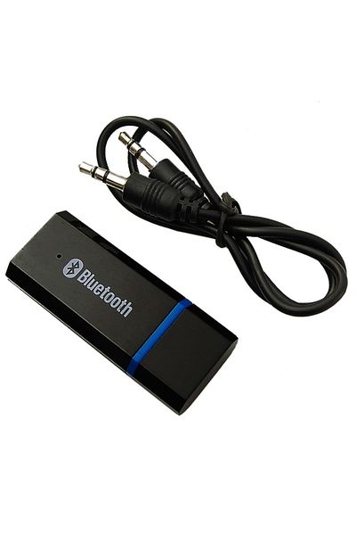 Choice طقم سيارة AUX بلوتوث أسود بمقبس صوت AUX مقاس 3.5 مم ومحول مستقبل موسيقى وصوت لاسلكي A2DP من USB