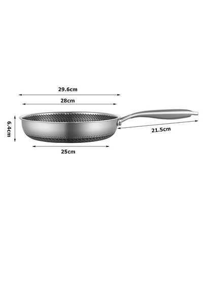 Choice 30cm without lid LMETJMA Stainless Steel Frying Pan Nonstick Honeycomb Fry Pan With Lid Induction Ce