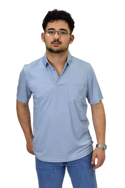 Raymons Ανδρικό μπλουζάκι με γιακά πόλο Mercerized με τσέπη 6270 BGL-ST04535