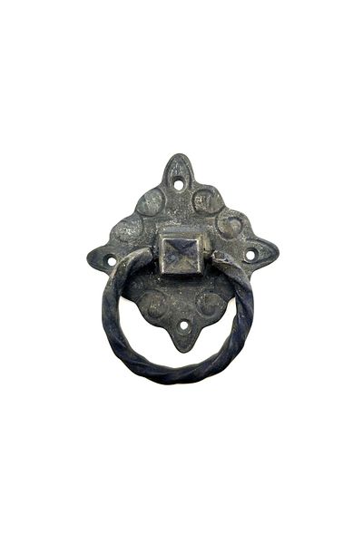 Easy Tedarik Antique Style Decorative Brass Furniture Handle, Door Lock Ring - 94X97 Mm, Large, Oxide