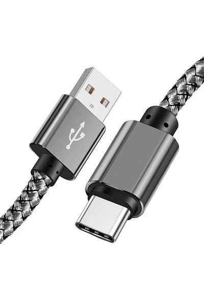 Choice 1m grey Nylon Data Cable Fast Charger USB A to Type C Charging Cable For Huawei Samsung Android ph