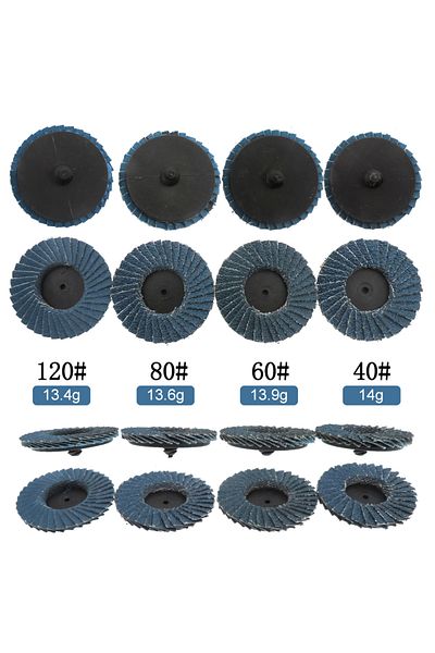 Choice 40pcs 2 Inch Roll Lock Flap Discs With 1/4" Holder Die Grinder Attachments 40/60/80/120 Grit Grin...
