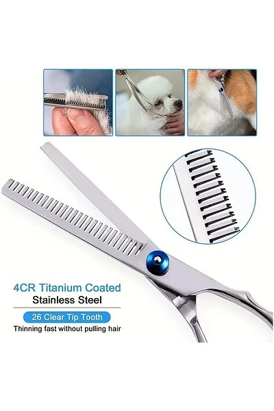 Choice Flat Scissors Safe and Precise Professional Pet Grooming Scissors with Round Head - Stainless Steel