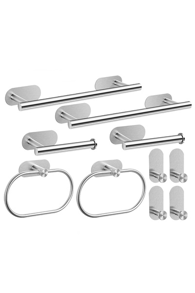 Choice مجموعة من 10 قطع فضية بدون حفر من الفولاذ المقاوم للصدأ حامل ورق حلقة ...