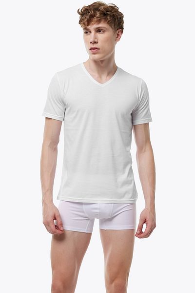 Malabadi Ανδρικό μπλουζάκι με λαιμόκοψη σε χρώμα V Modal Thin Summer Coolness 085