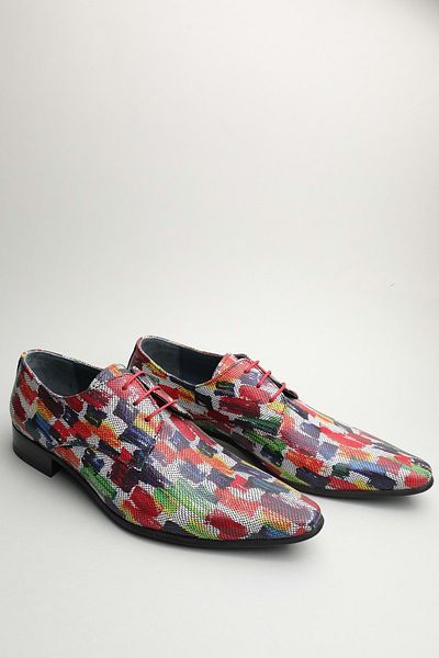 Gondol Men's Genuine Leather Pointed Toe Special Leather Design Shoes Tz.615