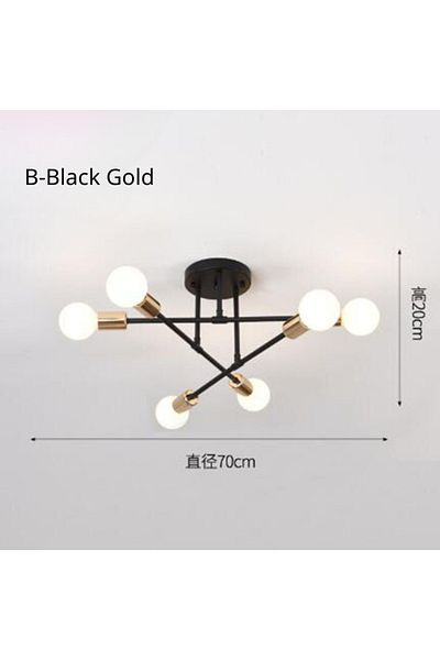 Choice B-black Gold Nordic Minimalist Pendant Light Ceiling Lamp Led Chandelier Suitable For Bedrooms Livin