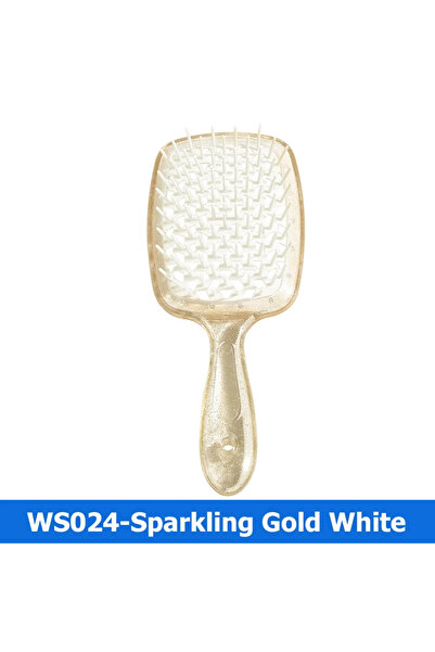 Choice فرشاة شعر ناعمة مزودة بوسادة هوائية لتدليك فروة الرأس، لون ذهبي أبيض ل...