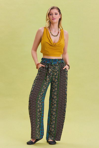Los banditos Pantaloni de vară cu detaliu de brâu elastic în talie