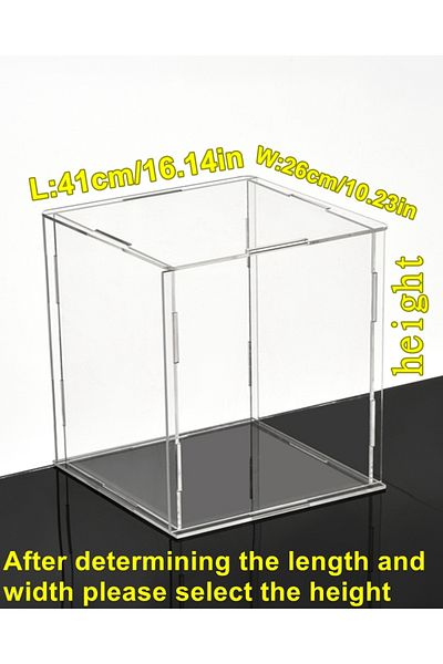 Choice H31cm Lw 41x26cm 1pc Transparent Acrylic Display Box Desktop Storage Rack Dustproof Protection Displ