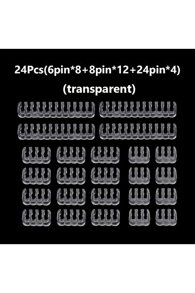 ALLOYSEED 1Pack Transparent 24PCS/Lot PC Cable Comb Motherboard 6/8/24Pin Cable Comb Computer Wire Management