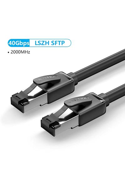 Choice كابل إيثرنت دائري LSZH SFTP Vention Cat8 بطول 1 متر STTP 40 جيجابت في الثانية 2000 ميجاهرتز Cat 8 RJ45 سلك توصيل شبكة LAN