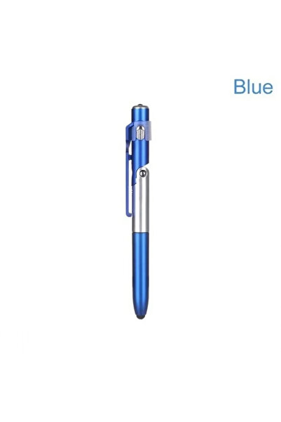 Choice قلم حبر جاف متعدد الوظائف 4 في 1 MP-8878-blue مزود بإضاءة LED وحامل ها...