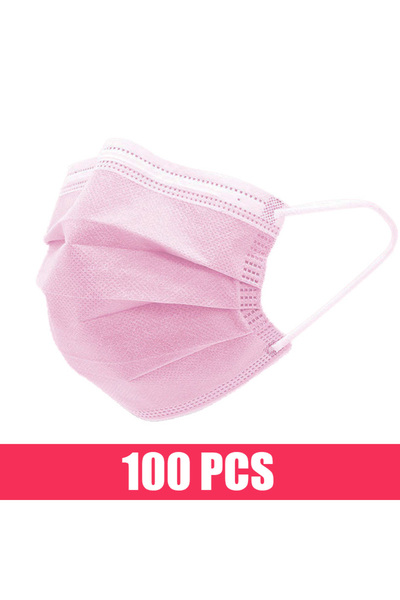 Choice 100PCS-Pink 10/50/100/200PCS Disposable Mask Earloop Pink Bule Black White Mouth Masks 3 Layers Melt