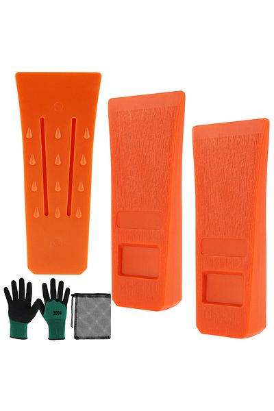 Choice Orange 3Pcs Tree Cutting Wedges Durable Plastic Effective Felling Wedge Logging Supplies Safety Chai