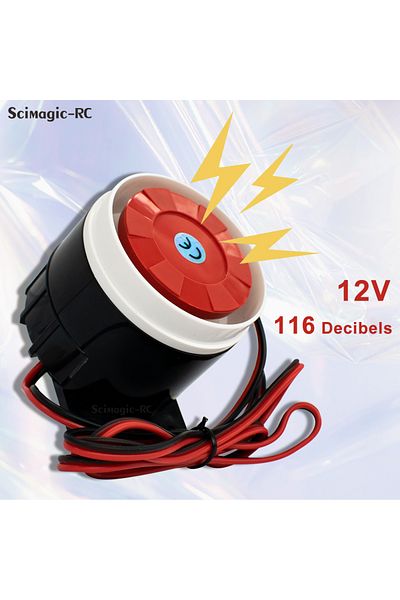 Scimagic-RC Dc 12v Mini Alarm Siren Audio Alarm Anti-theft Buzzer High-decibel Security Piezo Buzzer Alarm Horn