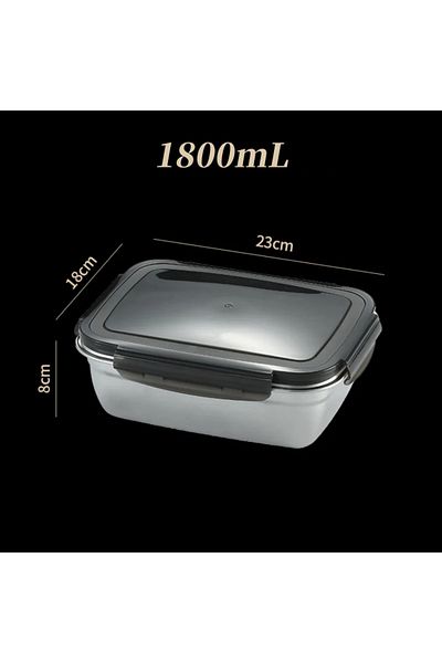 Choice 1800ml New 304 Stainless Steel Crisper Box Airtight Food Storage Container With Lid Lunch Bento Food
