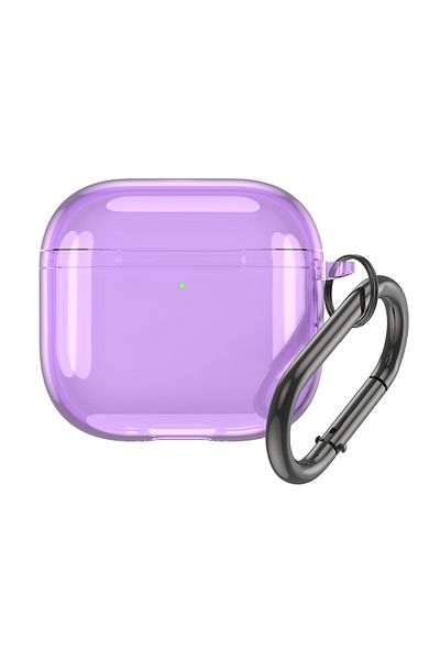 APWIKOGER Transparent Purple Clear Soft TPU Earphone Case for Apple AirPods 4 2024 Charging Case Wireless Earp