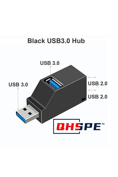 Choice Black USB 3.0 For PC Laptop, USB 3.0 HUB Adapter Extender for USB 3.0 Card Reader, Hi-Speed USB 2.0,