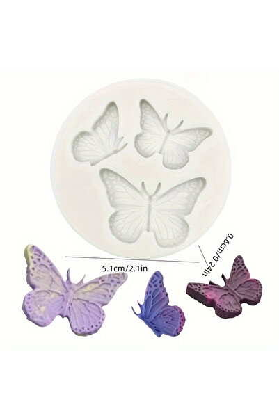 Choice قوالب سيليكون على شكل فراشة للشموع والطين والراتنج - بطابع الحشرات