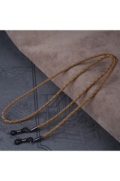 Choice Light brown Thick Twist Sunglasses Leather Rope Chain Eyewear Braided ...