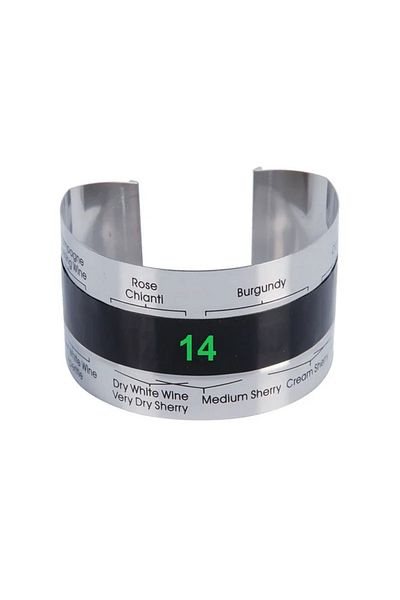 Choice A Wine Thermometer LCD Display Stainless Steel Bottle Wine Thermometer Wine Collar Thermometer Bar B