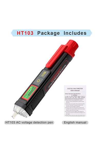 Choice جهاز اختبار الجهد HT103 HABOTEST 12-1000 فولت بدون تلامس مع كاشف جهد تيار متردد رقمي