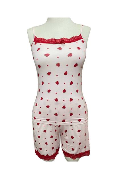 İNSPİRA Modal Viscose Blend Suspender Shorts Pajama Set