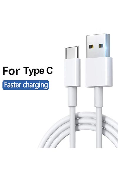 Choice 2m WHITE USB A to Type C Cable 3A Fast Charging Wire Mobile Phone Line USB C Adapter Cable Cord For